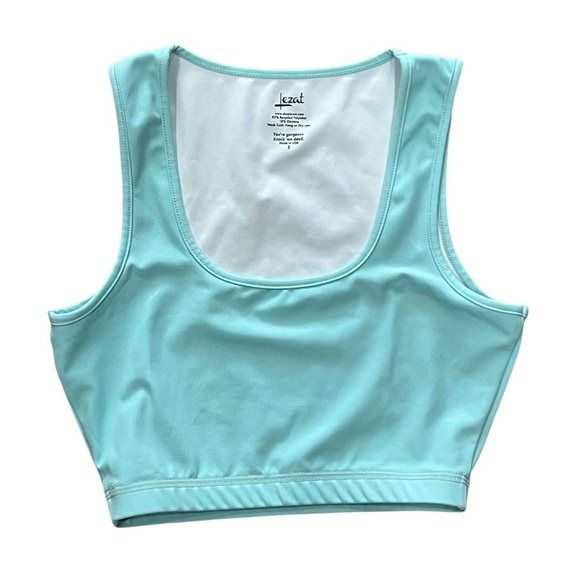 Lezat Small Made in USA Blue Pull Over Sports Bra - Picture 1 of 3